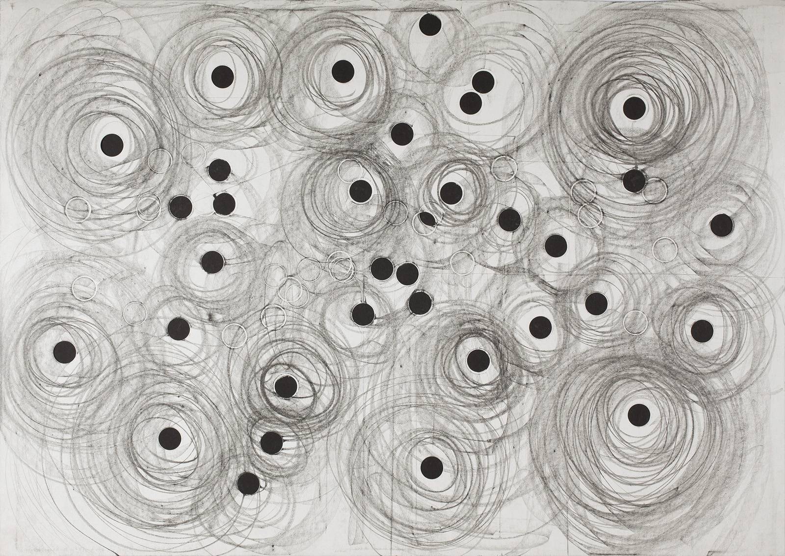 Z cyklu Makulatura, 2010, grafit, ofsetové kartony, perforace, frotáž, lepení, 500 x 700 mm, soukromá sbírka