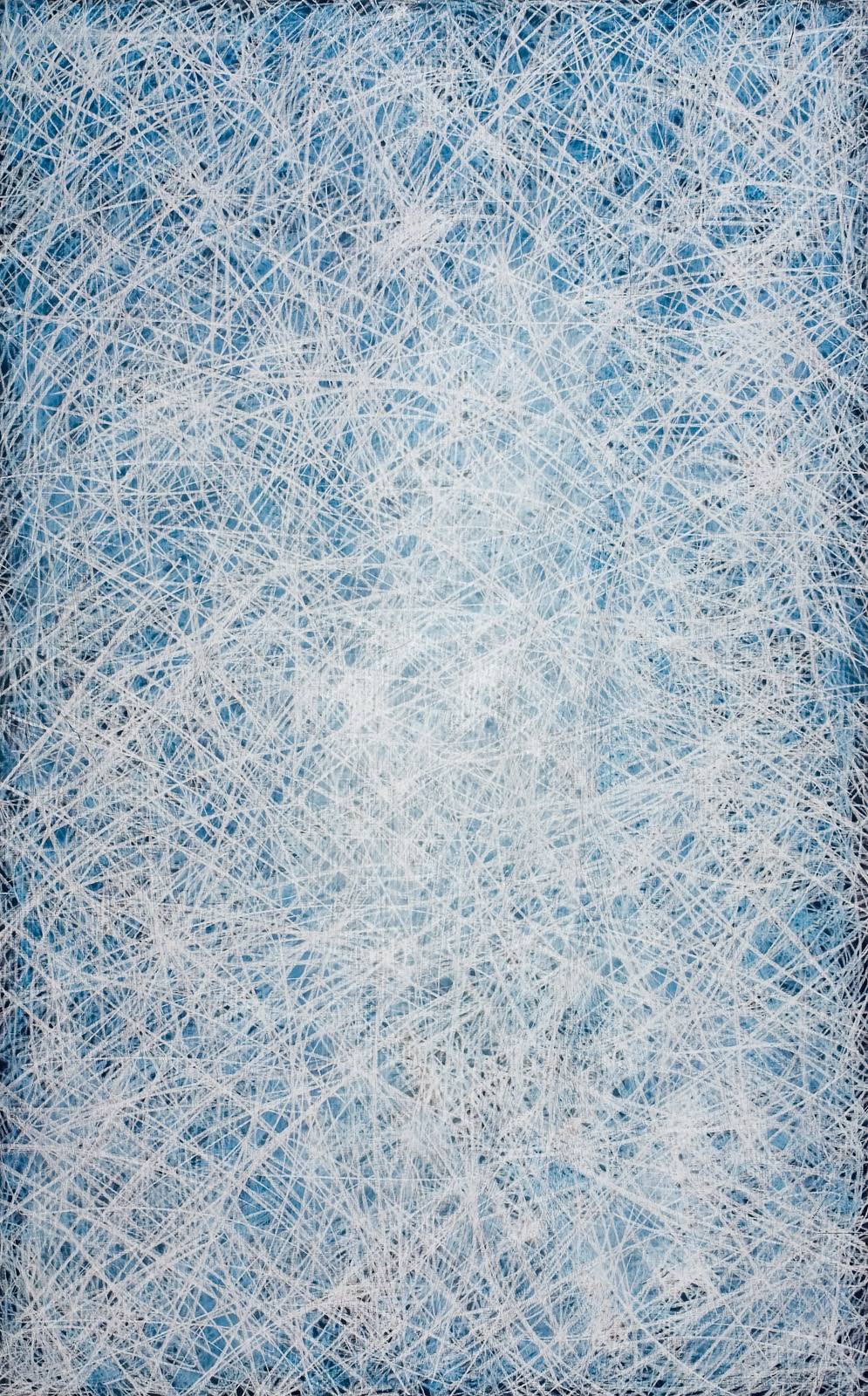 Z cyklu Město v zahradách, 2005, laťovka, olej, grafit, mastný pastel, 200 x 125 cm