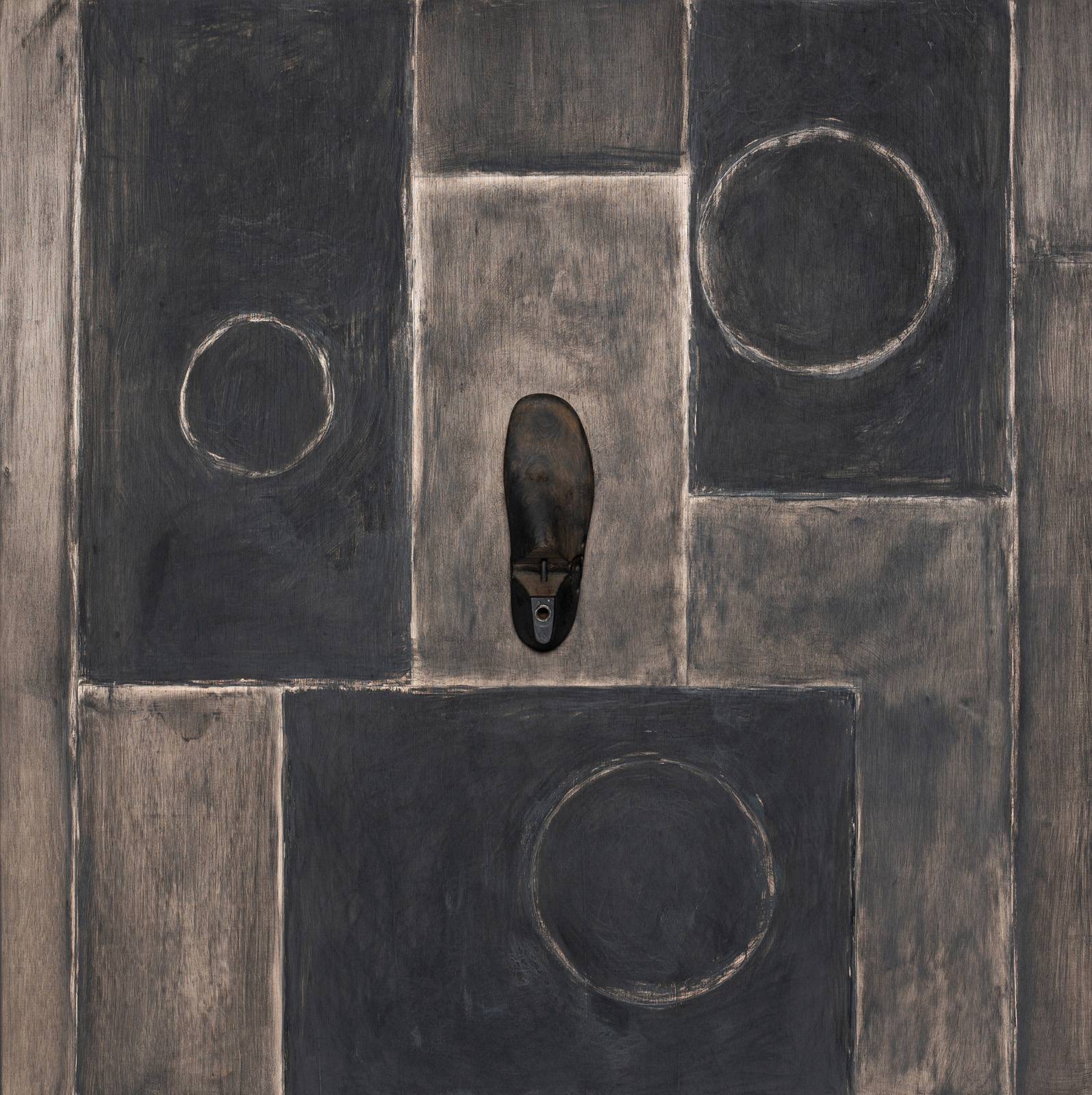 Z cyklu Šablony a kódy – Město v zahradách, 2020, 120 x 120 cm,