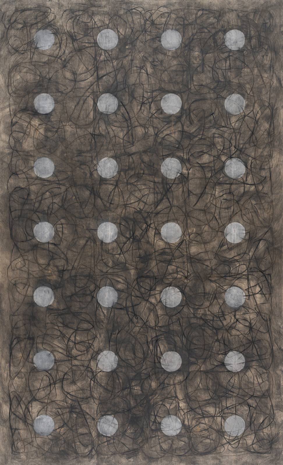 Z cyklu Šablony a kódy – Město v zahradách, 200 x 121,5 cm