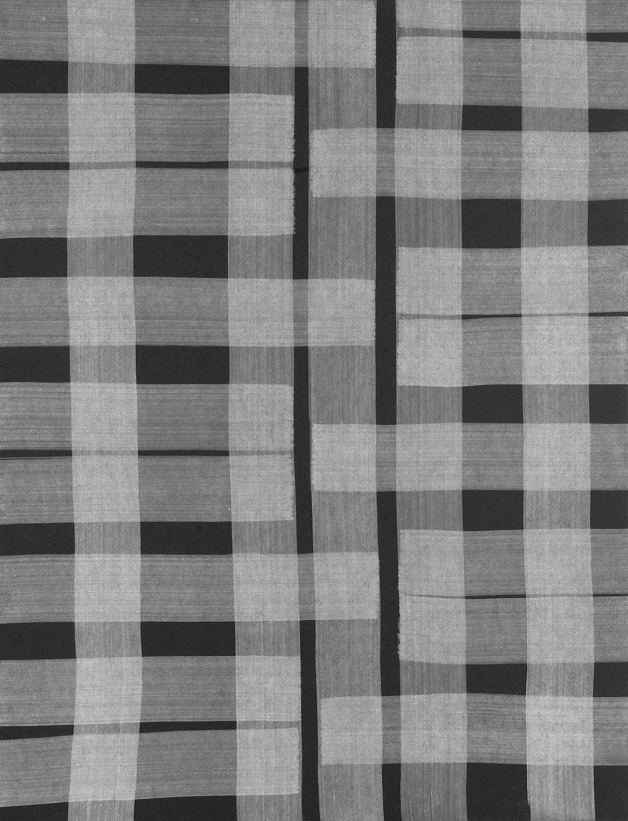 Bílá na černé, z cyklu Rastry – architektura, 2002, 630 x 510 mm