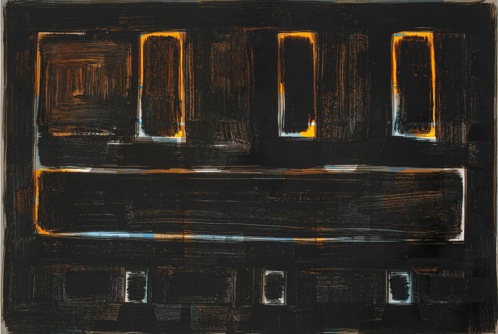 Z cyklu Makulatura, 2014, vrstvená tuš, ofsetový karton, 700 x 1000 mm