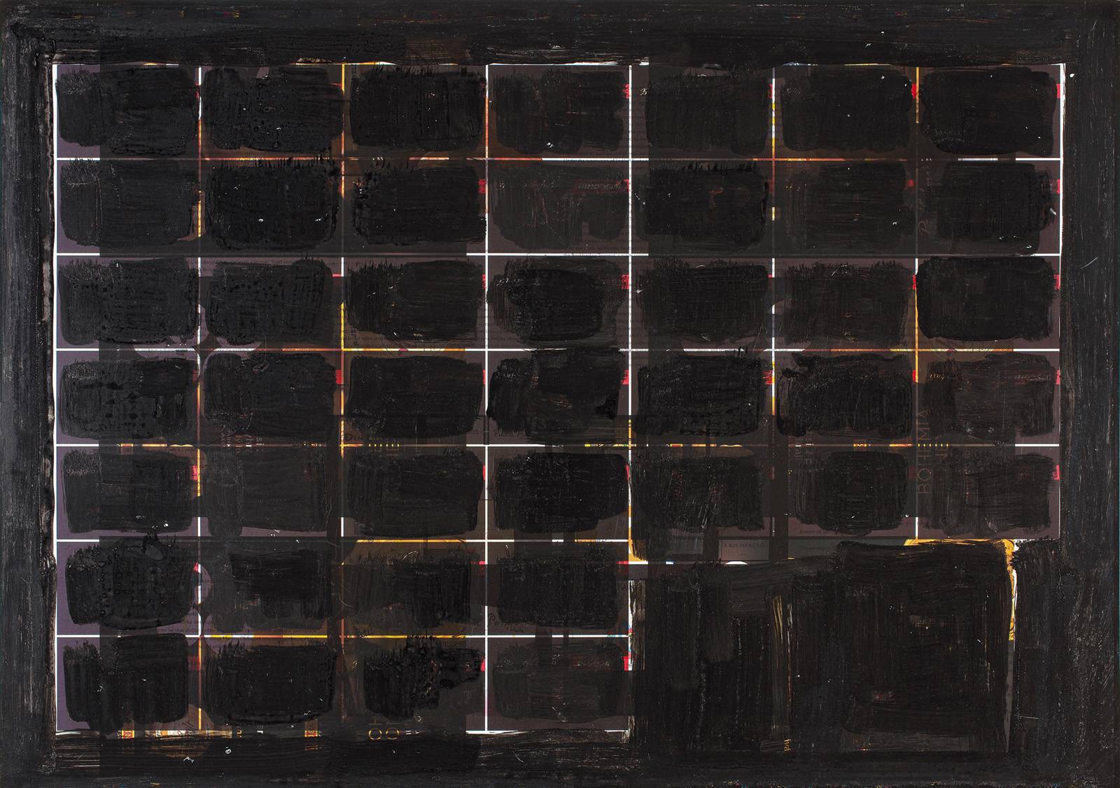 Z cyklu Makulatura, 2014, vrstvená tuš, ofsetový karton, 500 x 700 mm