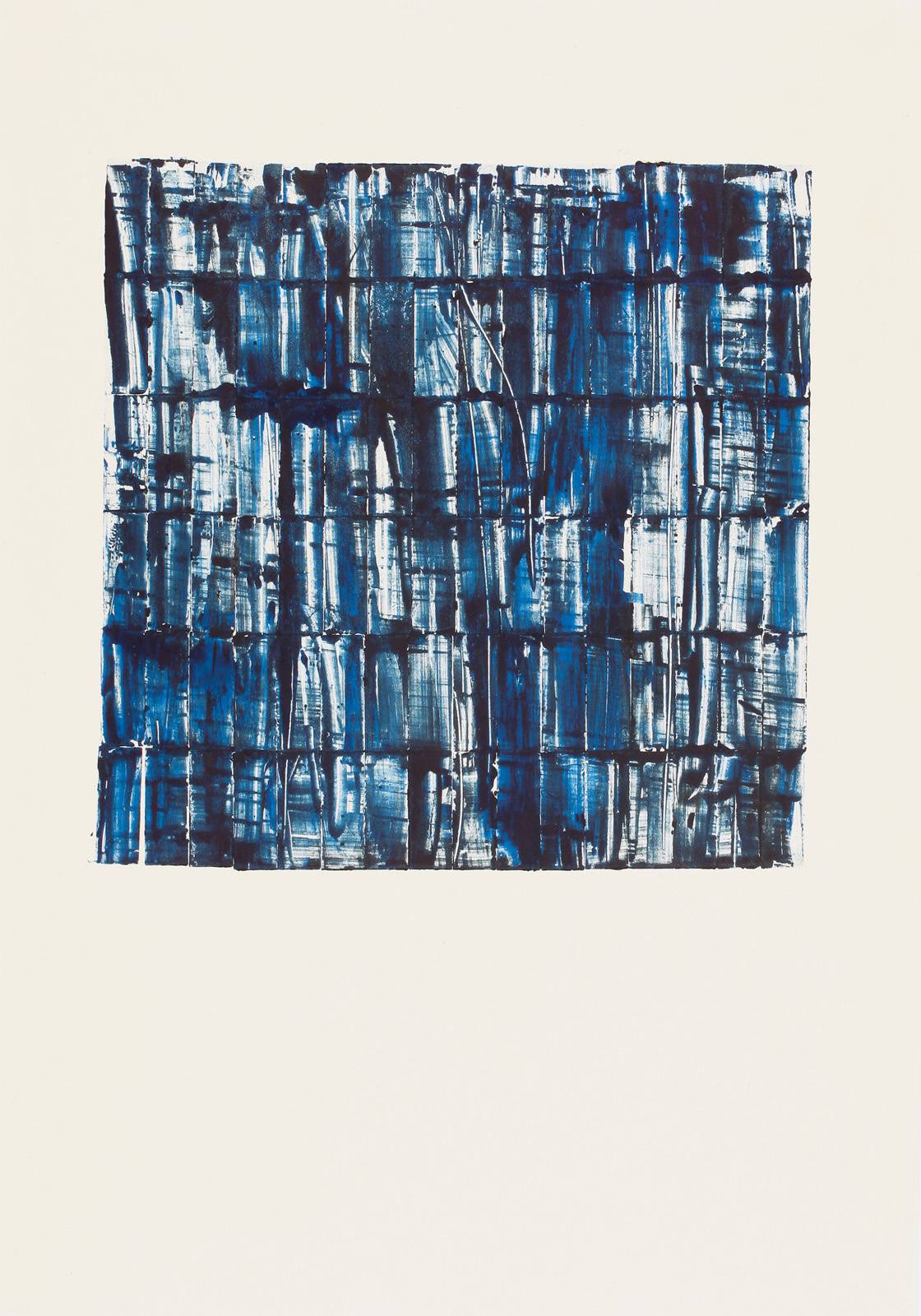 Monotypy, 1981–1982, obtahovací stroj, knihtisková barva, papír, výplňkový materiál tiskové formy, 420 x 297 mm