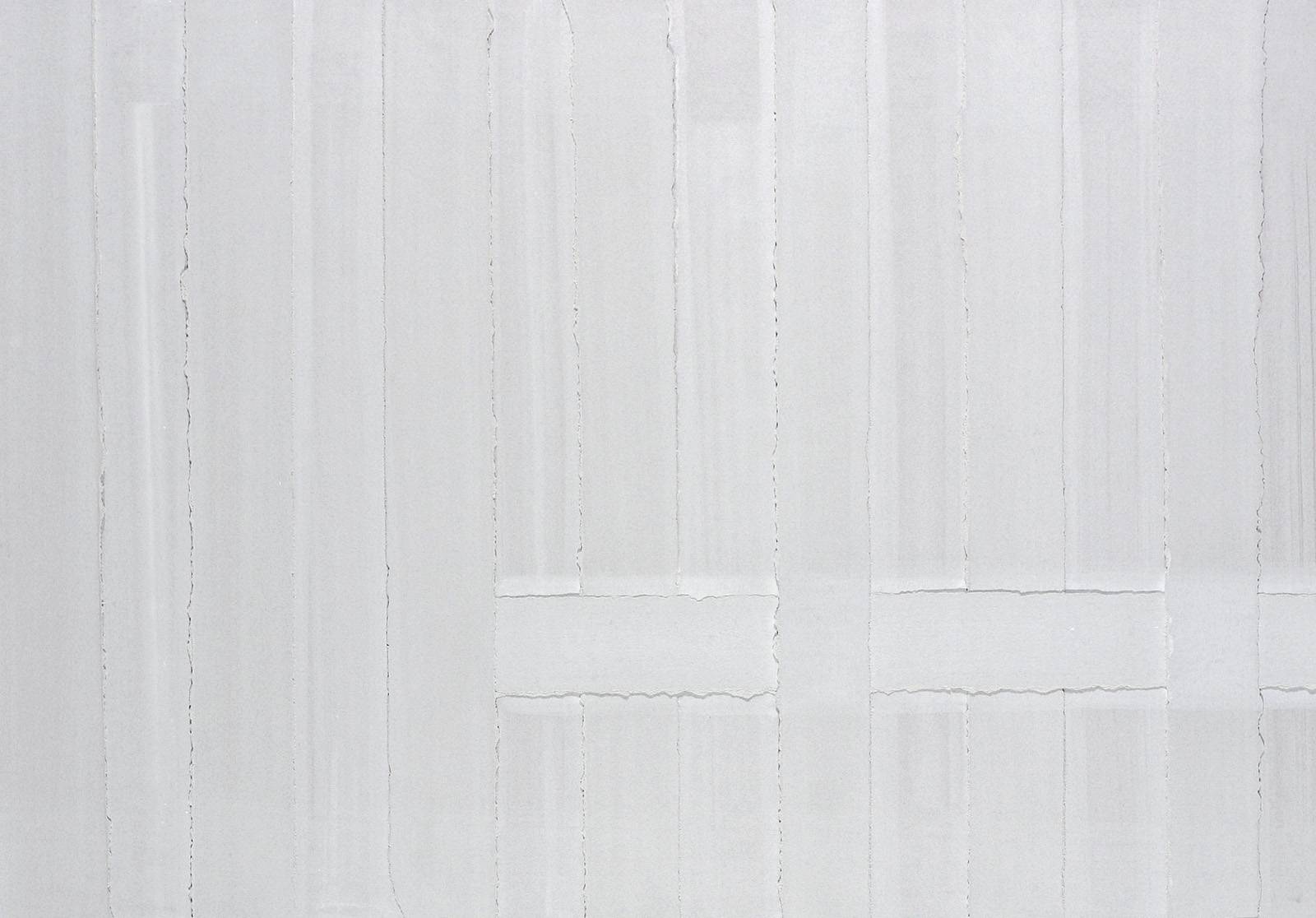 Z cyklu Město Z - půdorysy, 2010, papírový reliéf, olej, trhaný a lepený grafický papír, 500 x 700 mm