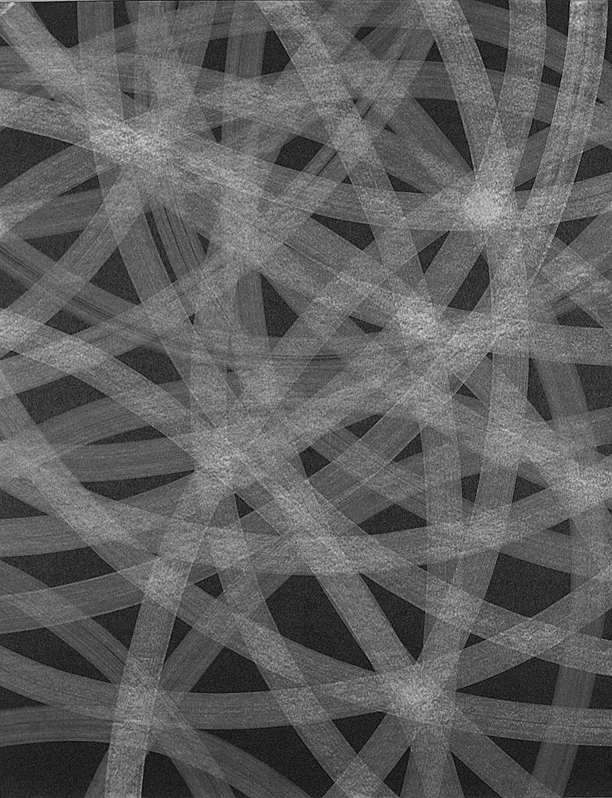 Bílá na černé, z cyklu Rastry – architektura, 2002, 630 x 510 mm