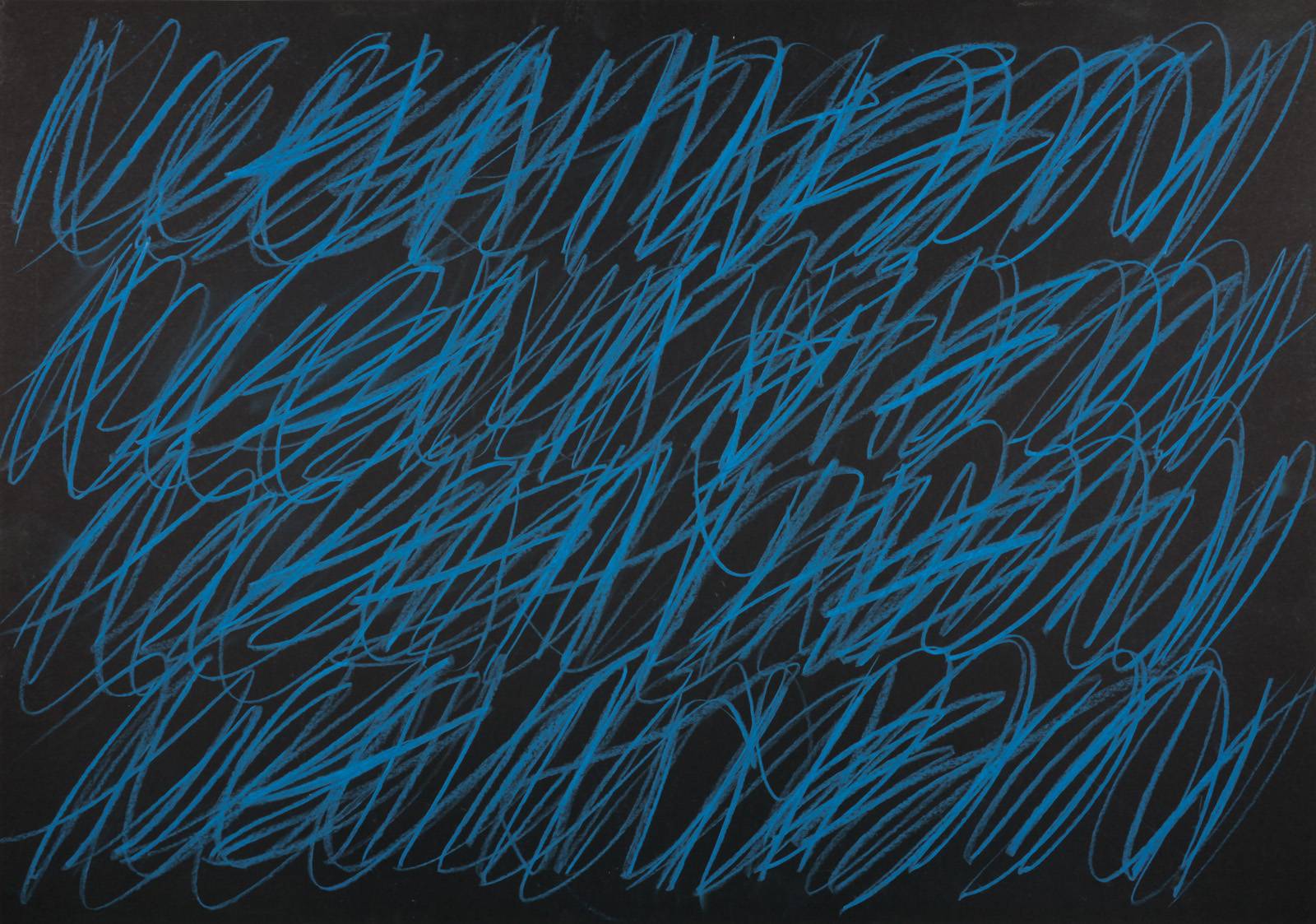 Noc a den, 2005, mastný pastel, černý karton, 700 x 1000 mm