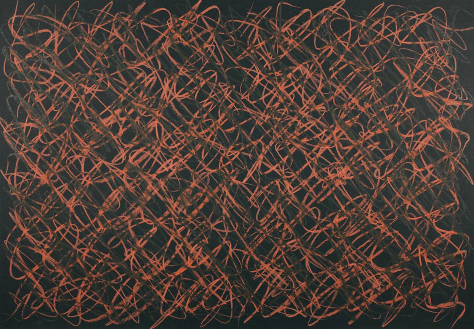 Noc a den, 2005, mastný pastel, černý karton, 700 x 1000 mm