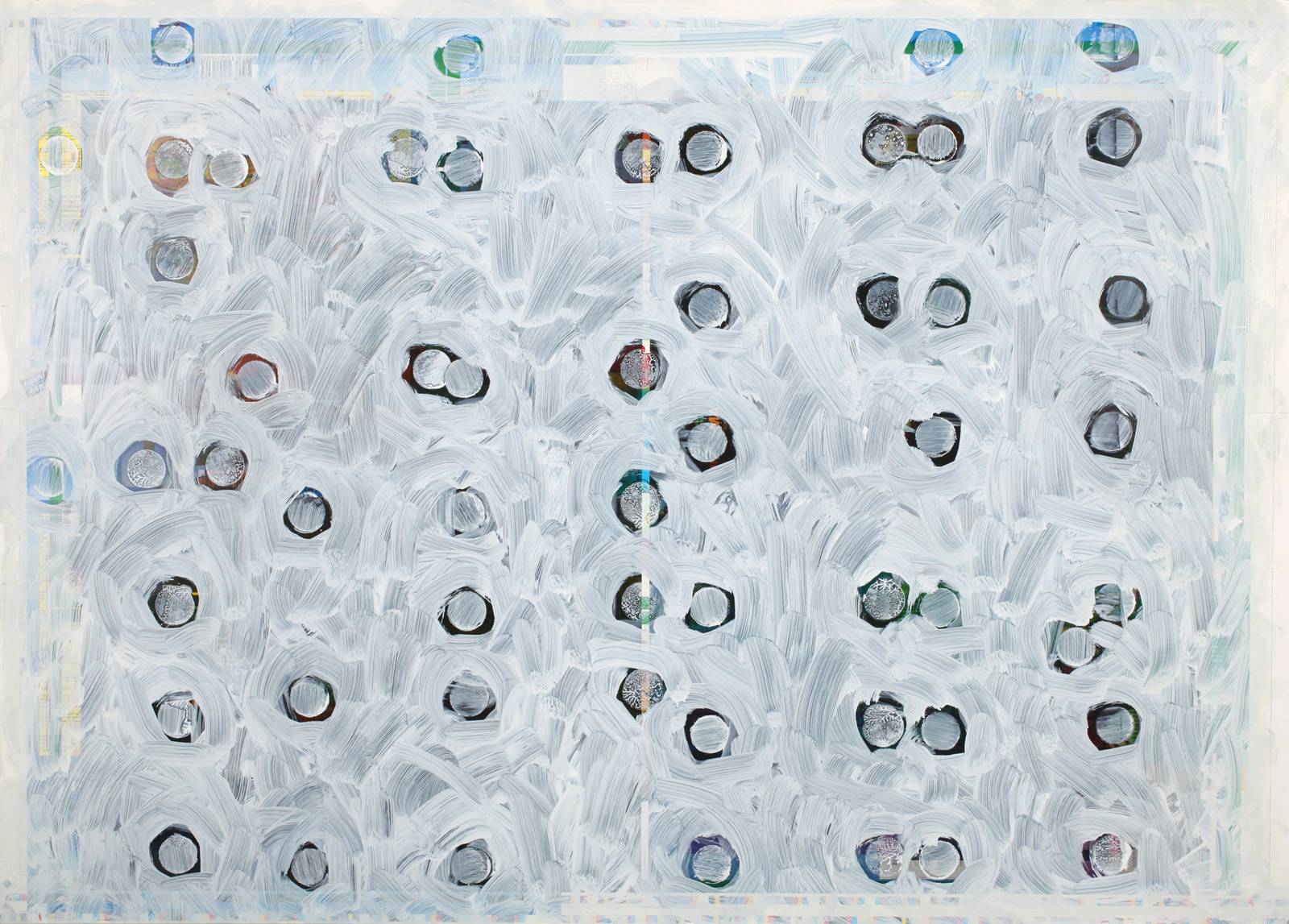 Makulatura Z cyklu Makulatura, 2010, olej, ofsetový karton, frotáž, 500 x 700 mm