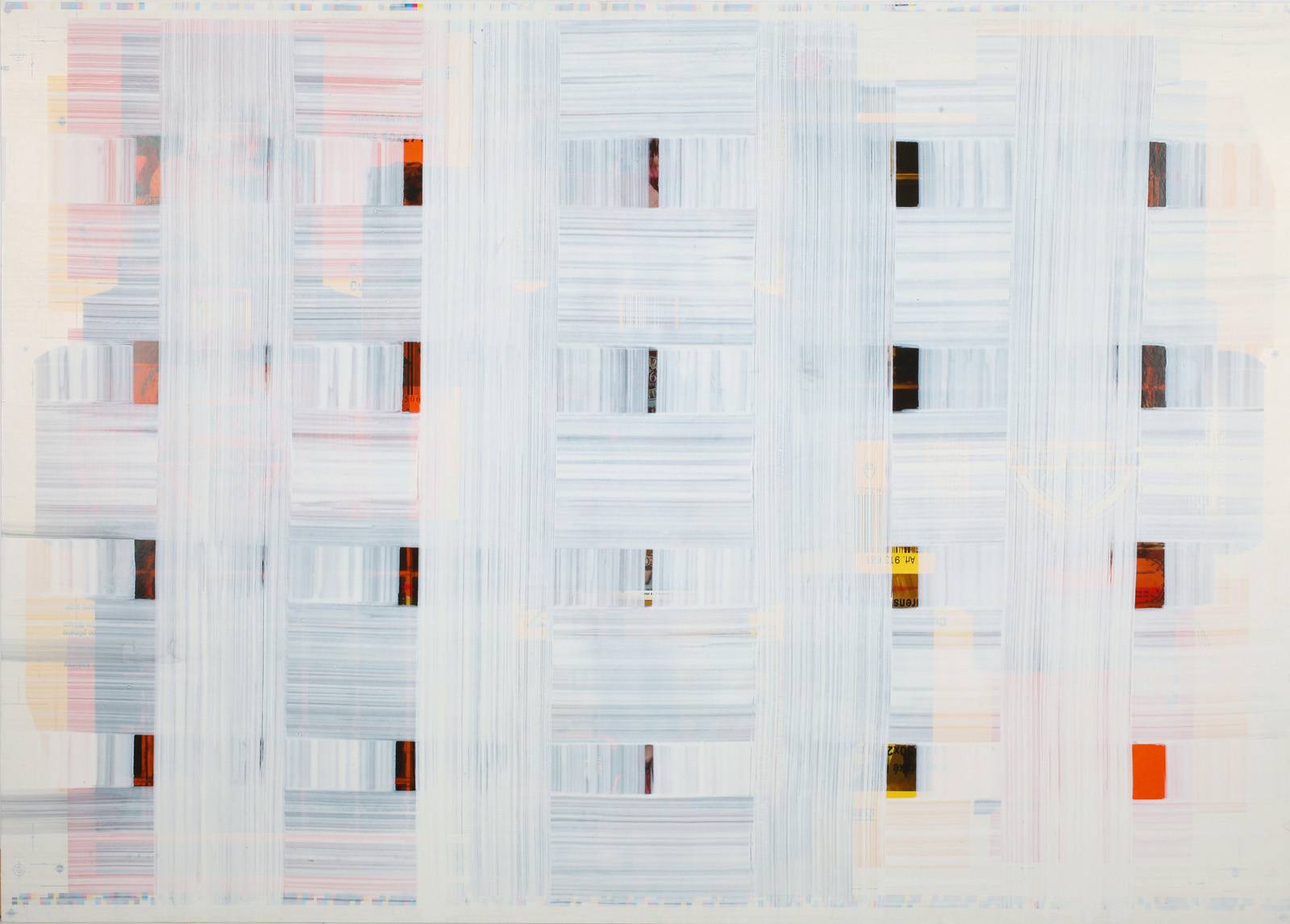 Z cyklu Makulatura, 2010, olej, ofsetový karton, 500 x 700 mm. Krajská galerie výtvarného umění ve Zlíně (sbírka kresby)