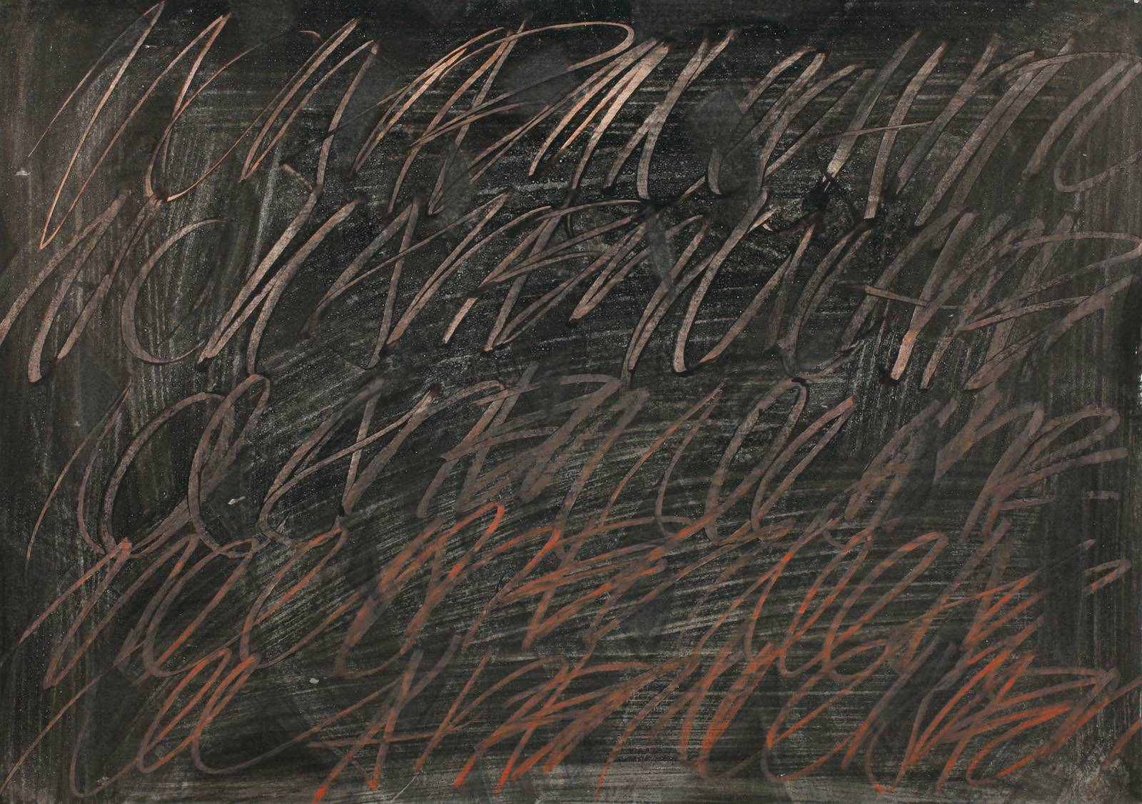 Noc a den, 2005, tuš, mastný pastel, karton, 500 x 700 mm