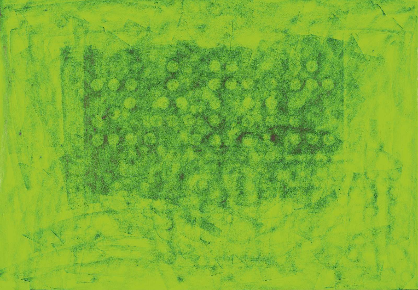 Z cyklu Zářiče, 2012, šablona – autorské písmo, grafit, reflexní karton, 480 x 680 mm Muzeum umění Olomouc (sbírka kresby)