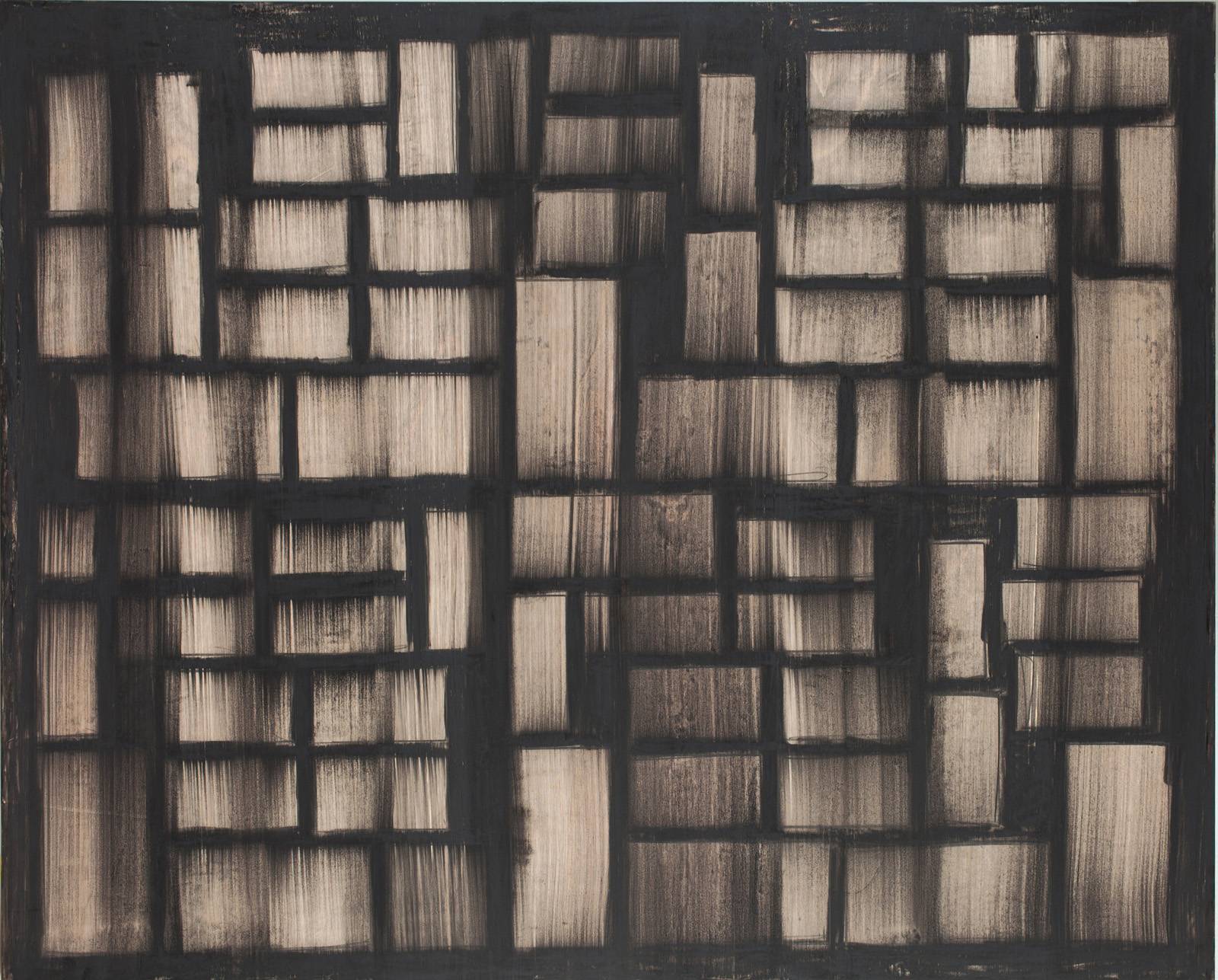 Z cyklu Šablony a Kódy, 2019,  překližka,  100 x 121 cm