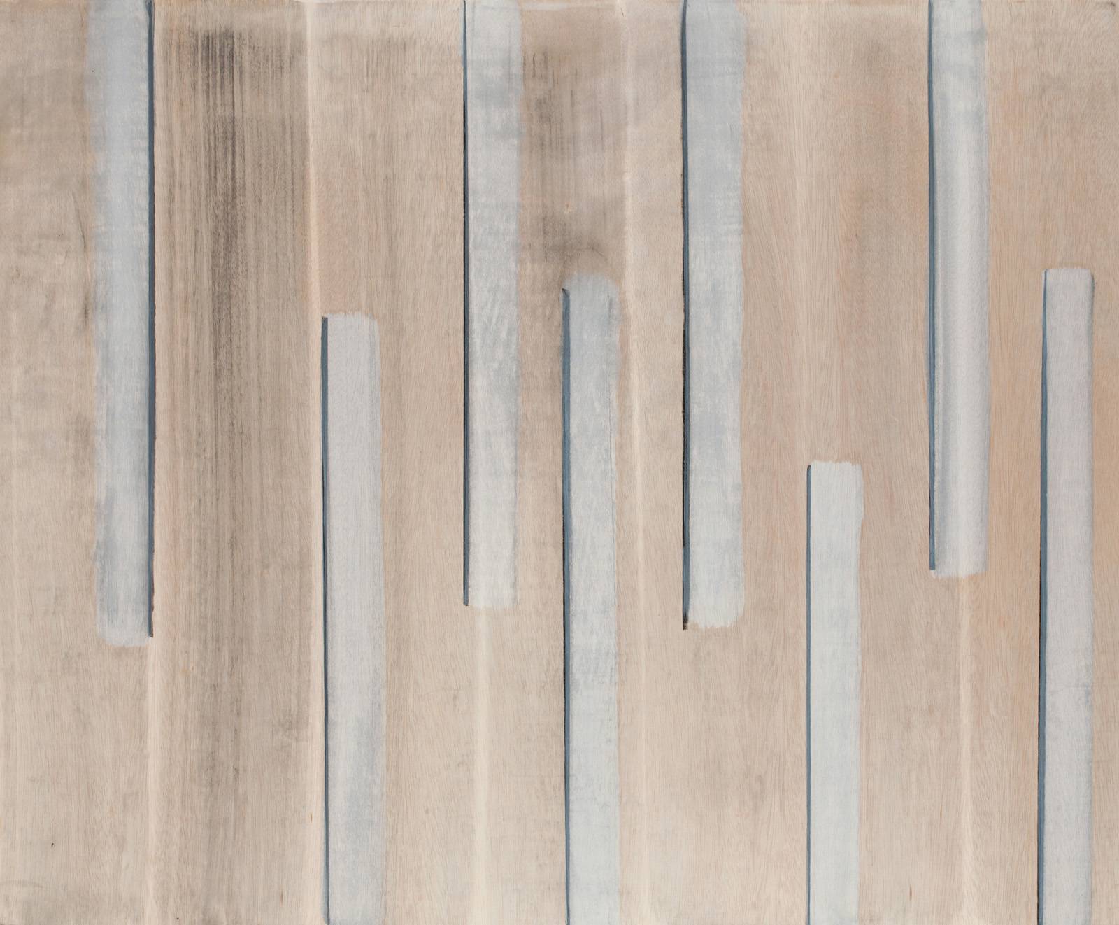 Z cyklu Šablony a Kódy /Čárový kód/, 2019, olej, křída, překližka, 100 x 121 cm