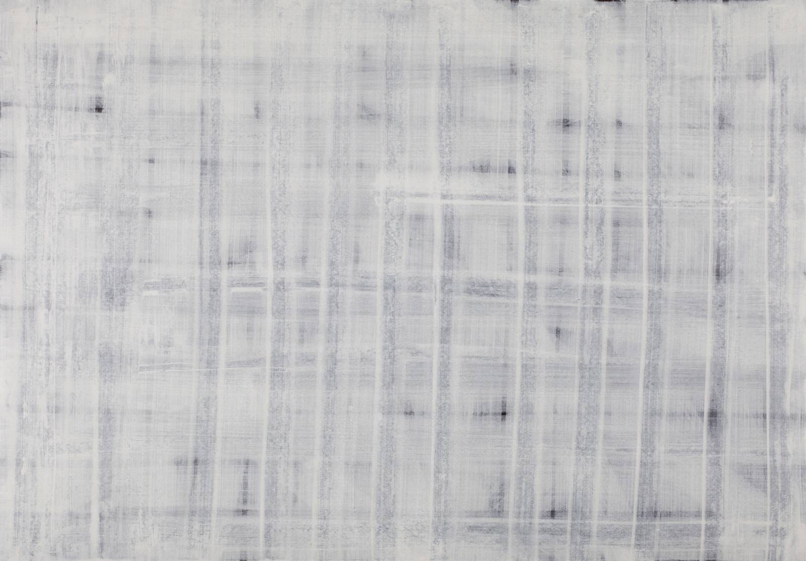 Rastr – monochrom, 2005, olej, grafit, tuš, černý karton, 700 x 1000 mm