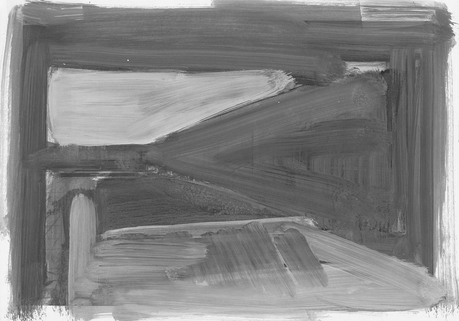 Z cyklu Přemalby – stavby V. Karfíka, 2019 knižní reprodukce, xerox, olej, křída, papír, 210 x 297 mm (3x)