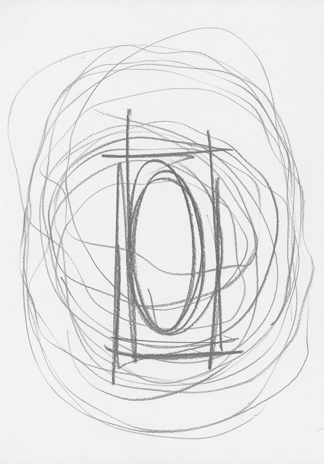 Událost v Kruhu, 2012, tužka, papír, 297 x 210 mm