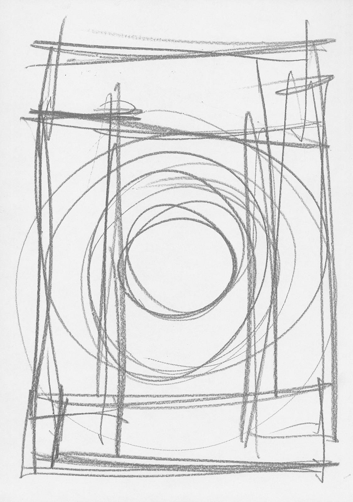 Událost v Kruhu, 2012, tužka, papír, 297 x 210 mm