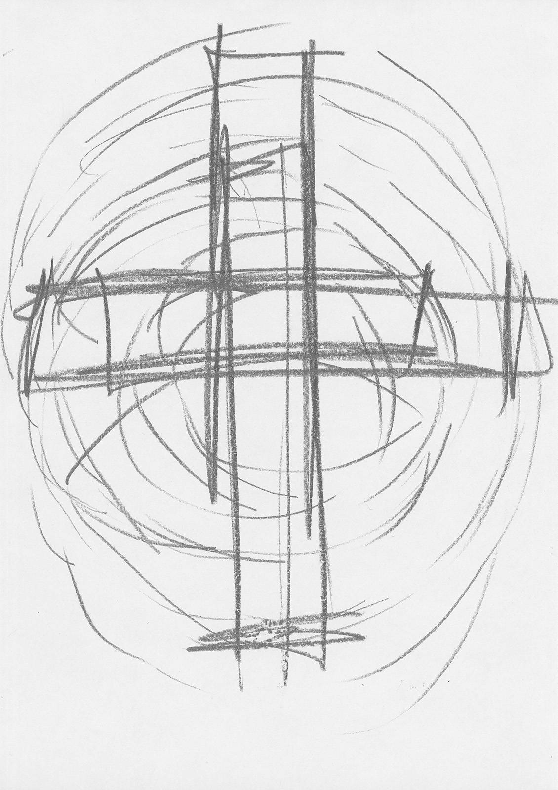 Událost v Kruhu, 2012, tužka, papír, 297 x 210 mm