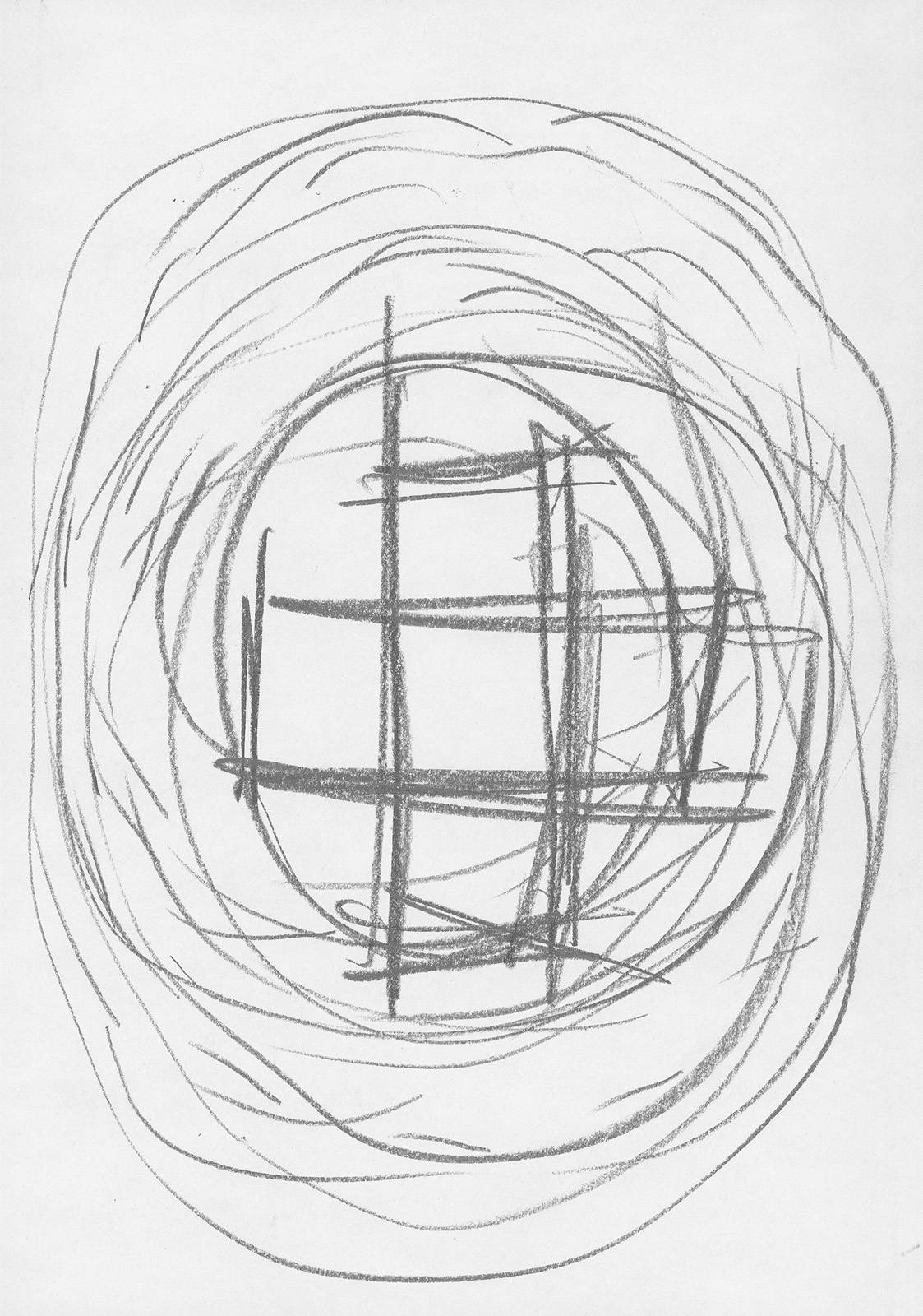 Událost v Kruhu, 2012, tužka, papír, 297 x 210 mm