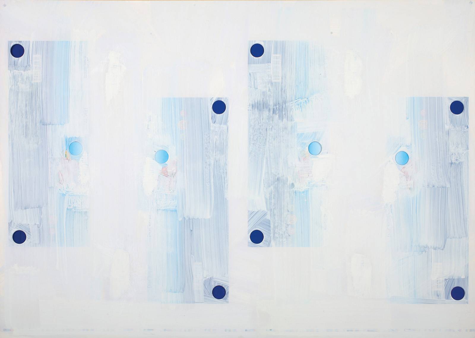 Z cyklu Makulatura, 2010, olej, ofsetové kartony, perforace, lepení, 500 x 700 mm