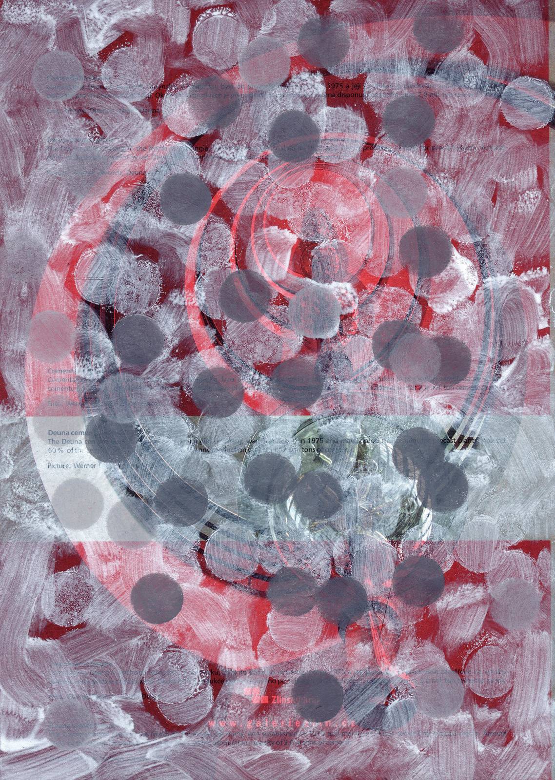 Z cyklu Makulatura, 2015, obálka časopisu Prostor Zlín, olej, grafický karton, šablona, 297 x 210 mm