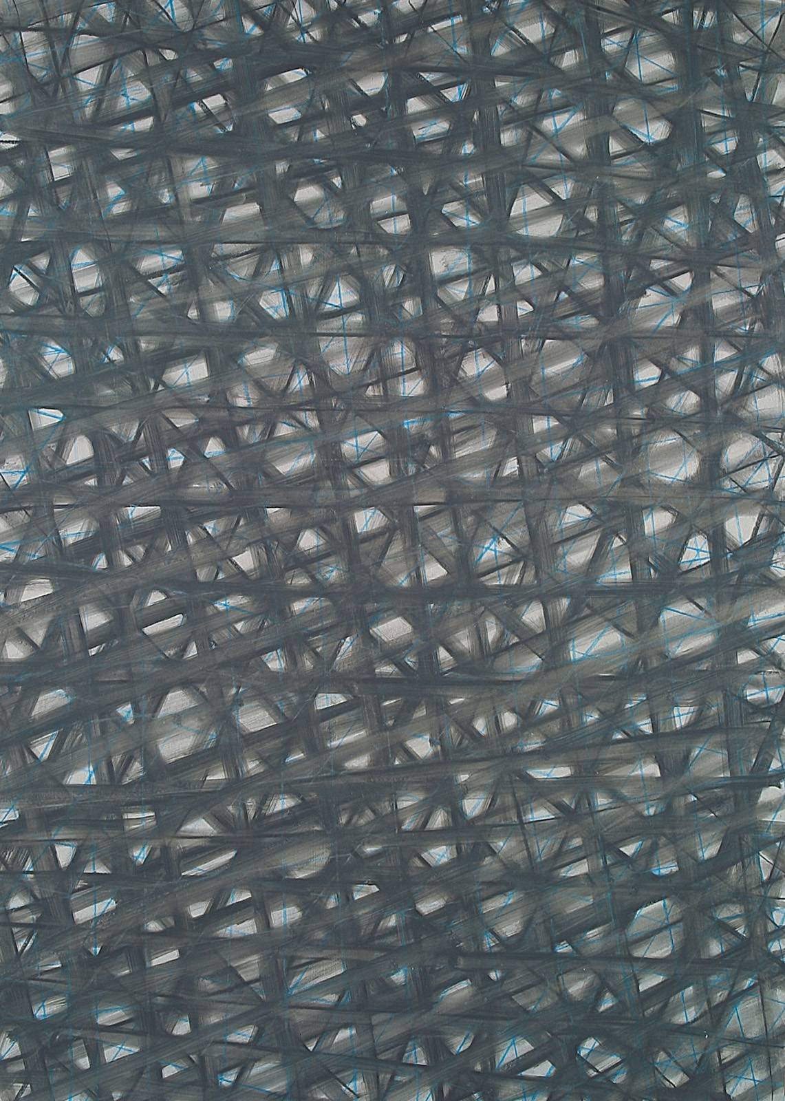 Rastr, 2000, olej, mastný pastel, grafit, karton, 1400 x 1000 mm