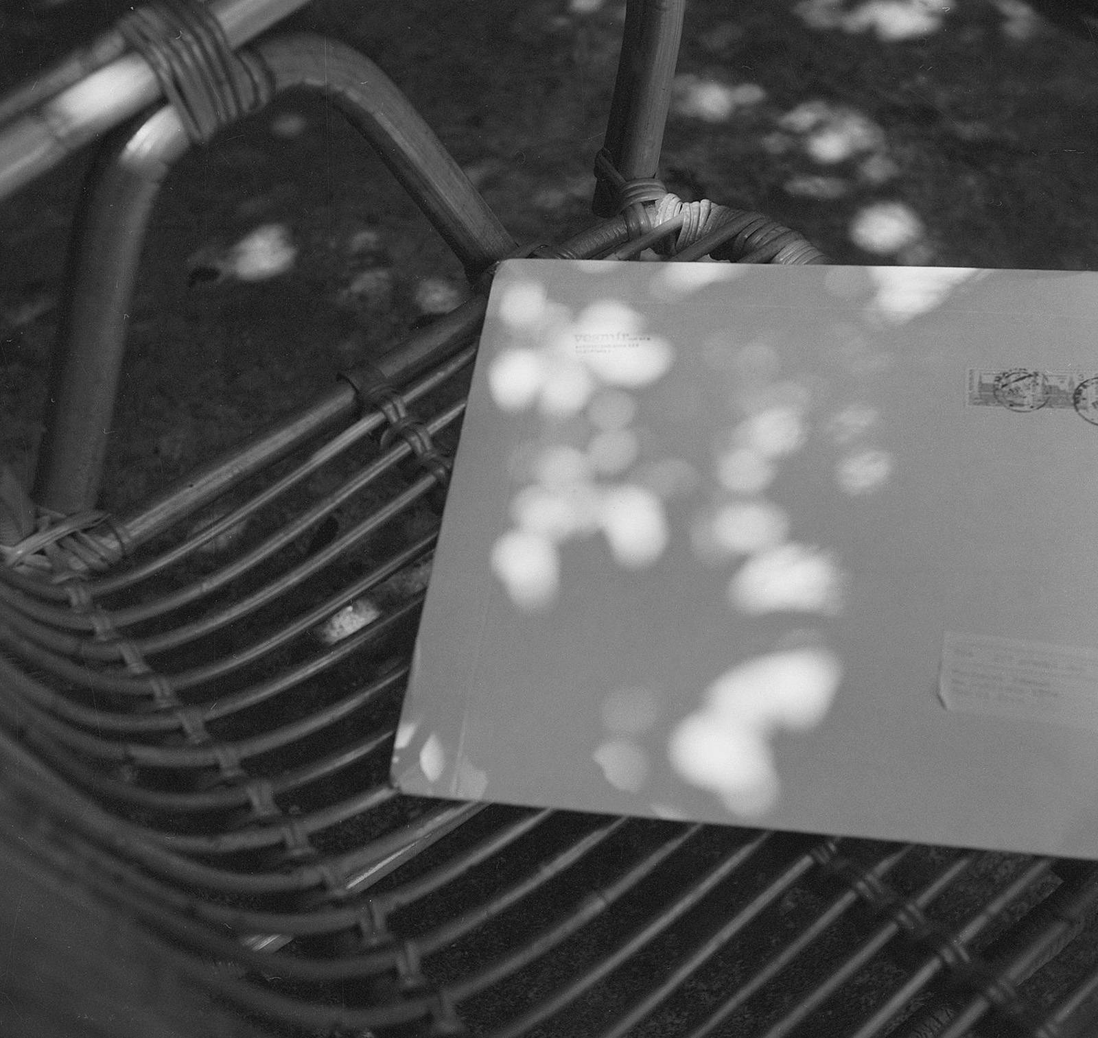 Z cyklu Světlo – Vistárie, 1995, dopisní obálka