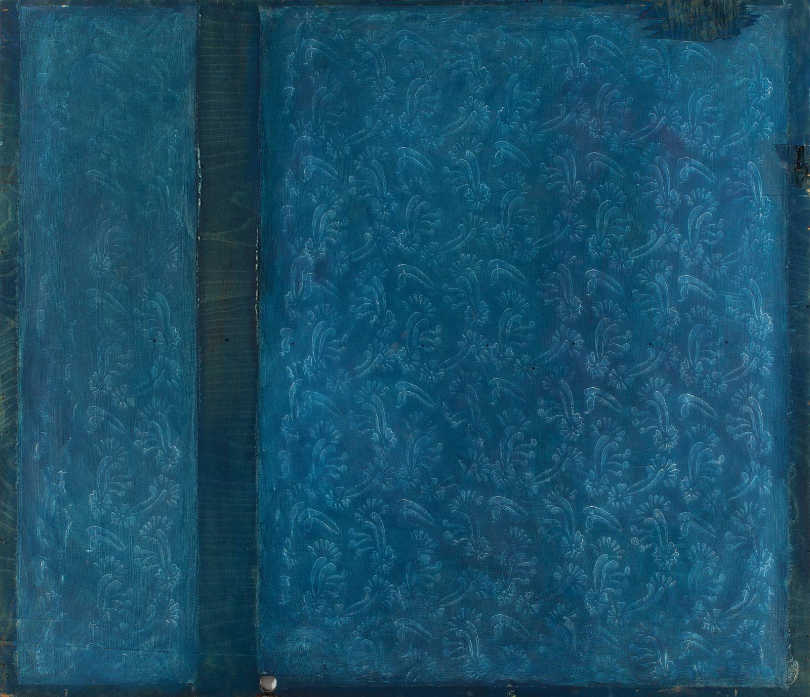 Mrazy, 1995, olej, broušení, nalezená překližka s válečkem /Domovy mládeže ve Zlíně/, 95 x 110 cm, soukromá sbírka