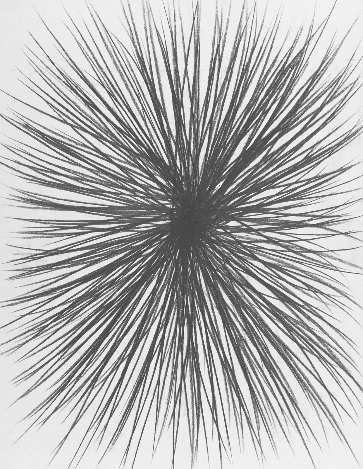 Událost v centru hvězdy, 1990, tužka, karton, 700 x 500 mm