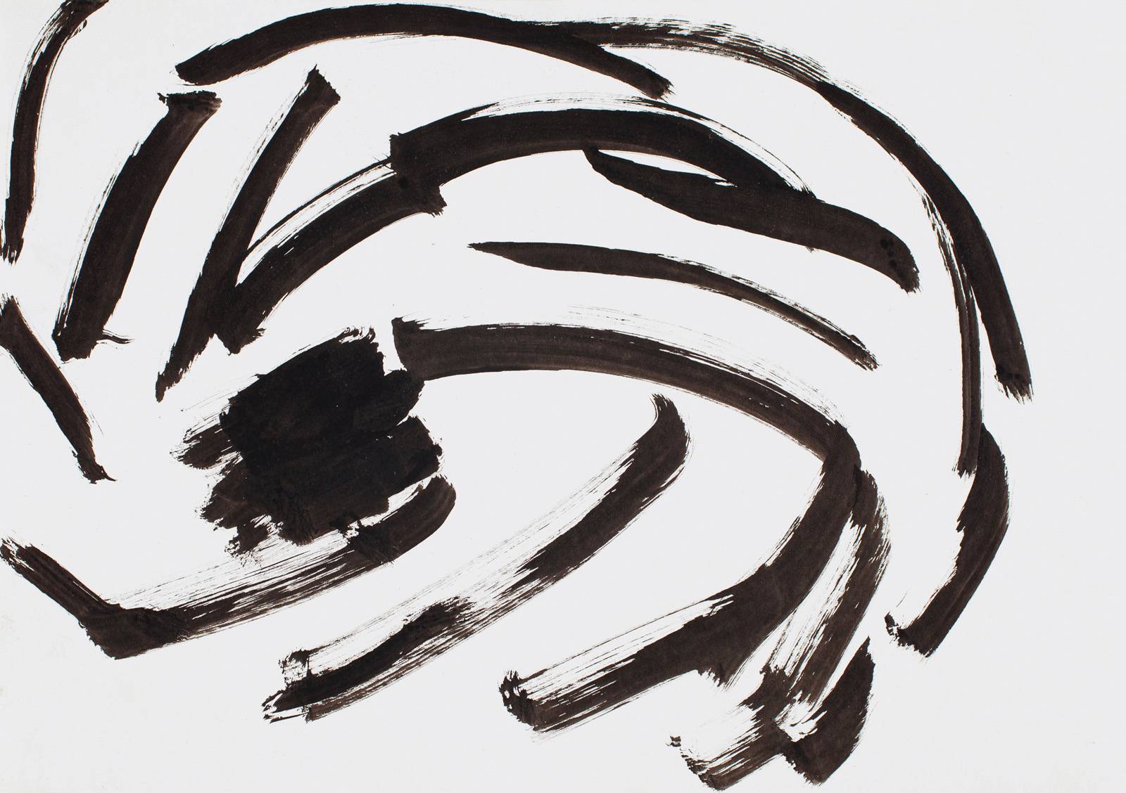 Z cyklu 36 pohledů na Malström, 1994 /dle ilustrace Harryho Clarka z roku 1919/, tuš, tužka, inkoust, akvarel, karton, 297 x 420 mm /7 variant – 36 kreseb, celkem 252 formátů/