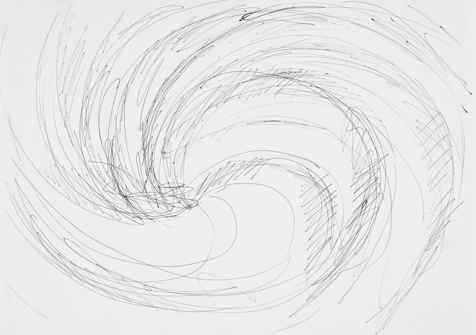 Z cyklu 36 pohledů na Malström, 1994 /dle ilustrace Harryho Clarka z roku 1919/, tuš, tužka, inkoust, akvarel, karton, 297 x 420 mm /7 variant – 36 kreseb, celkem 252 formátů/