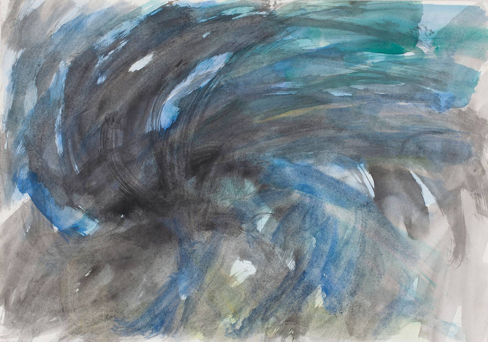 Z cyklu 36 pohledů na Malström, 1994 /dle ilustrace Harryho Clarka z roku 1919/, tuš, tužka, inkoust, akvarel, karton, 297 x 420 mm /7 variant – 36 kreseb, celkem 252 formátů/