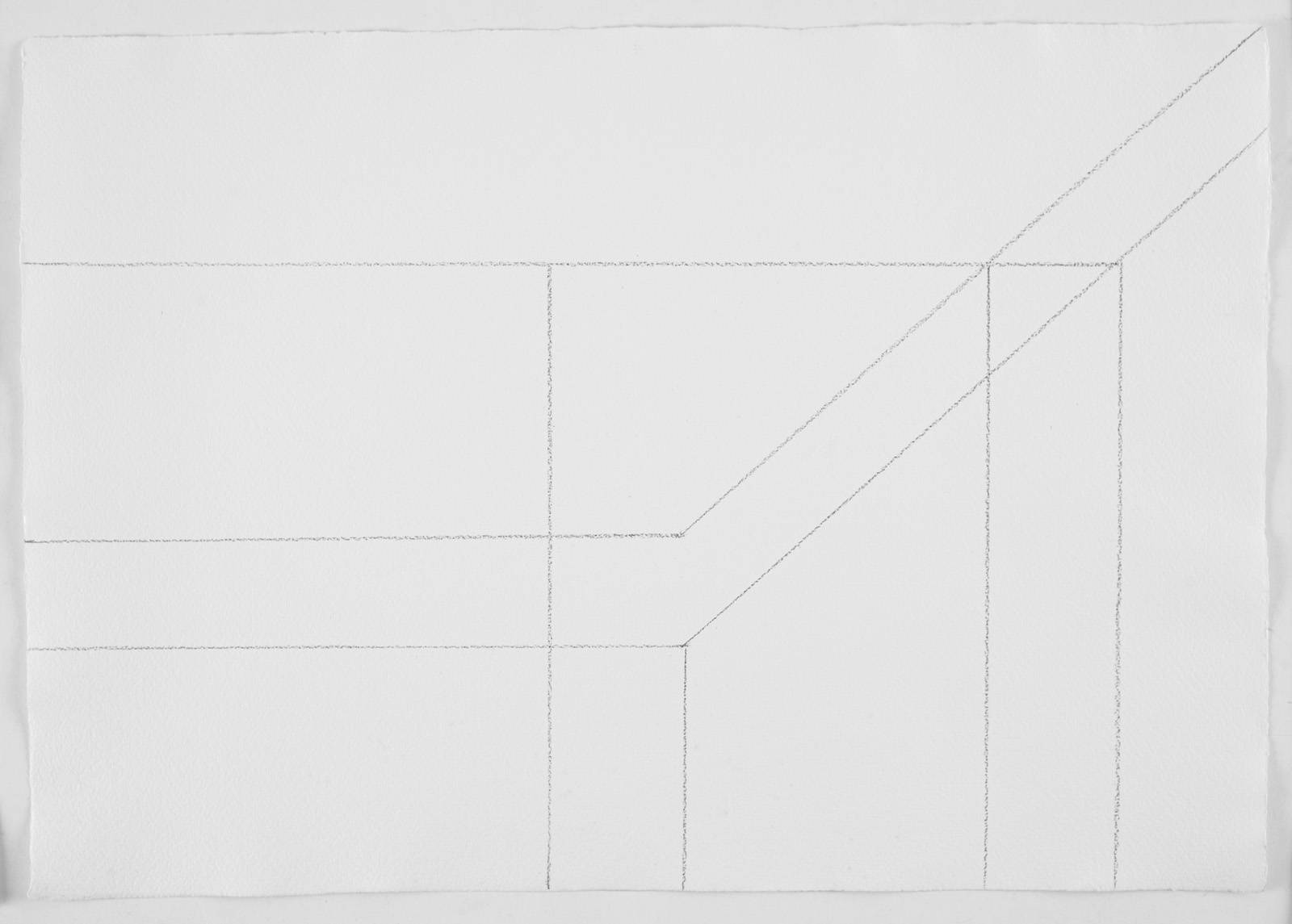 Událost v Rohu, 2020, tužka, ruční papír Losín, 297 x 420 mm