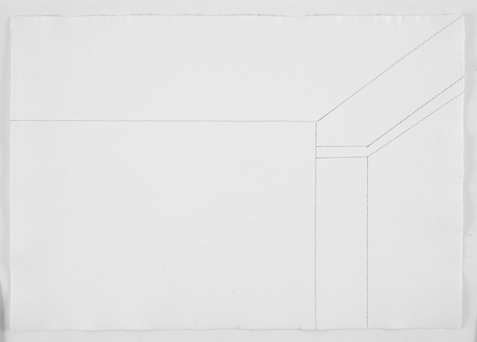 Událost v Rohu, 2020, tužka, ruční papír Losín, 297 x 420 mm