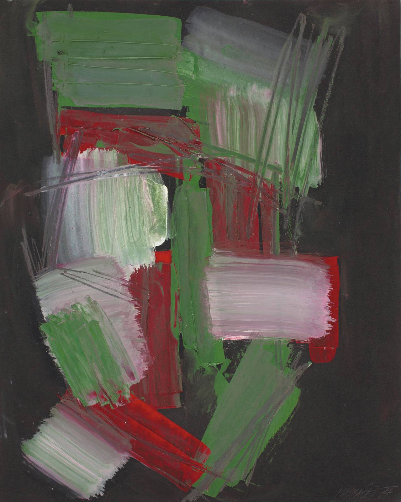 Maska – Hlava, 1987, olej, tužka, mastný pastel, černý foto-papír, 300 x 400 mm