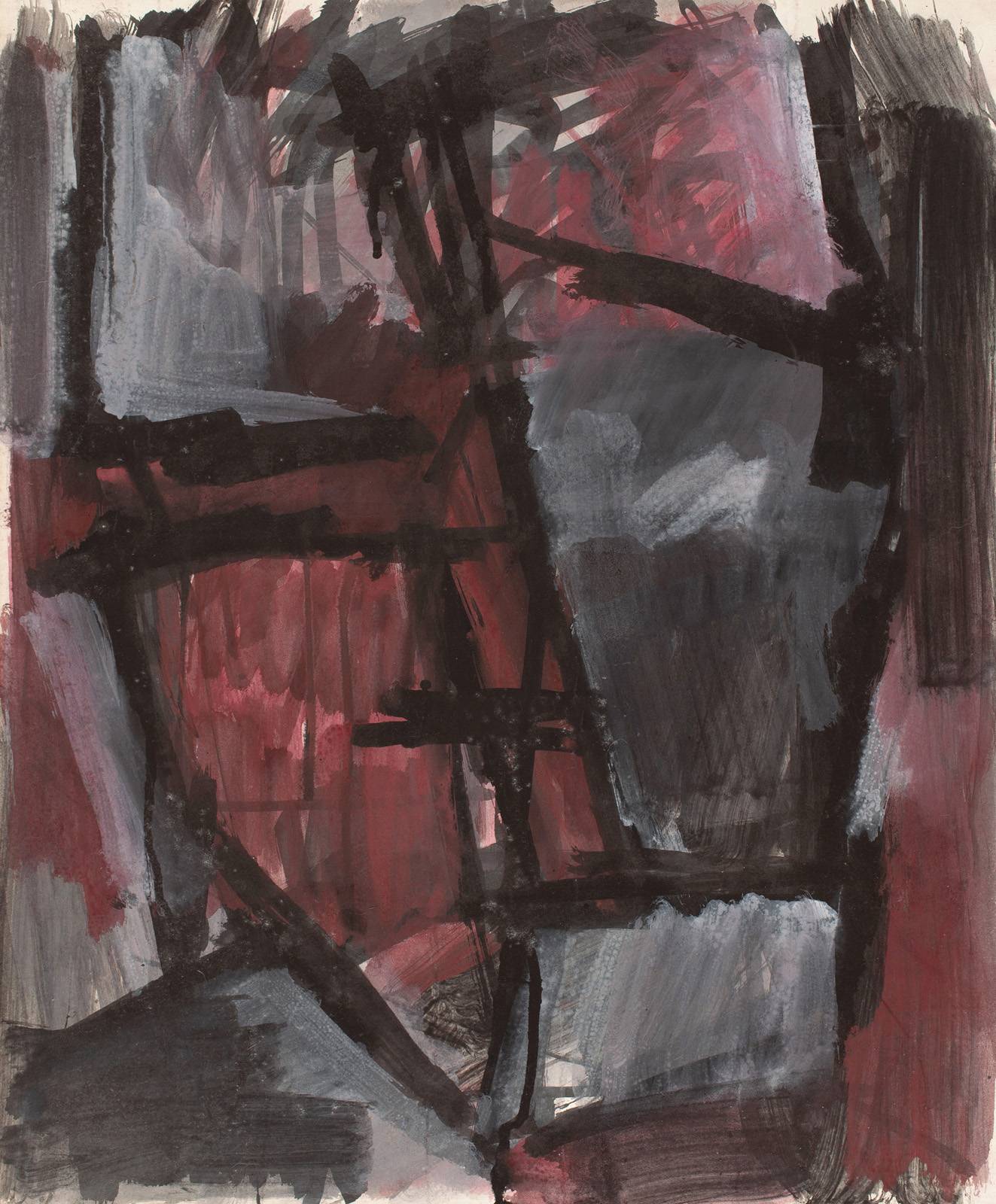 Maska – Hlava, 1987, olej, tužka, tuš, mastný pastel, karton, 500 x 400 mm