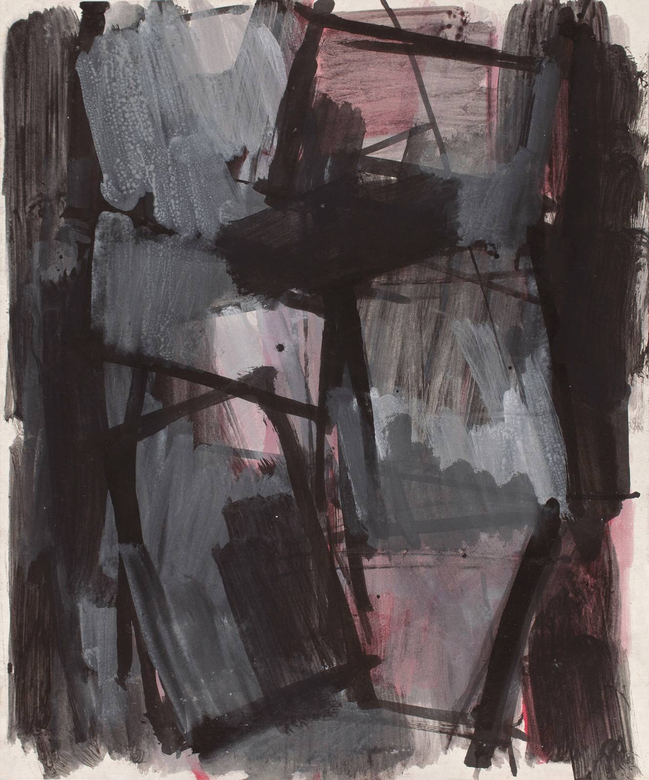 Maska – Hlava, 1987, olej, tužka, tuš, mastný pastel, karton, 500 x 400 mm