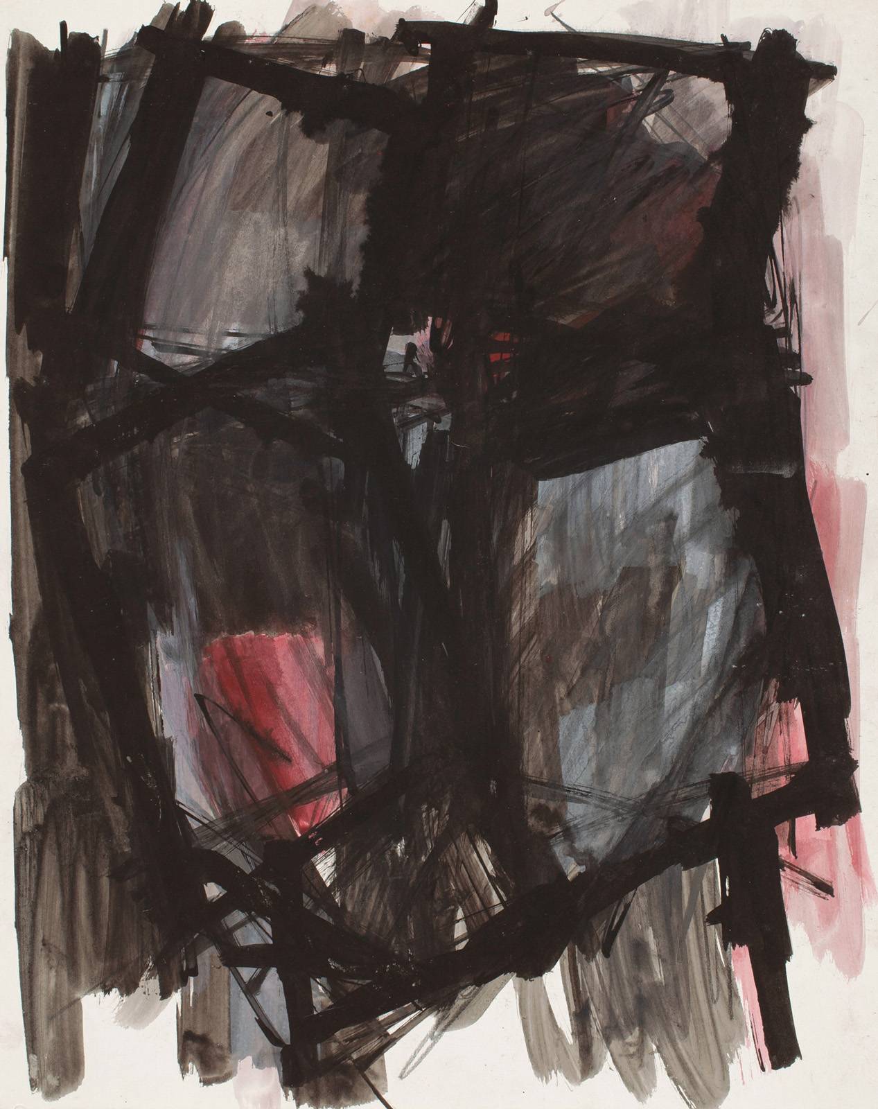 Maska – Hlava, 1987, olej, tužka, tuš, mastný pastel, karton, 500 x 400 mm