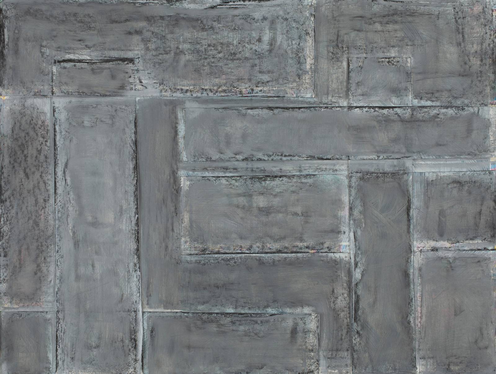 Z cyklu Město Z – půdorysy, 2020–2024, papírový reliéf, olej, tuš, mastný pastel, řezaná a lepená makulatura, 500 x 700 mm