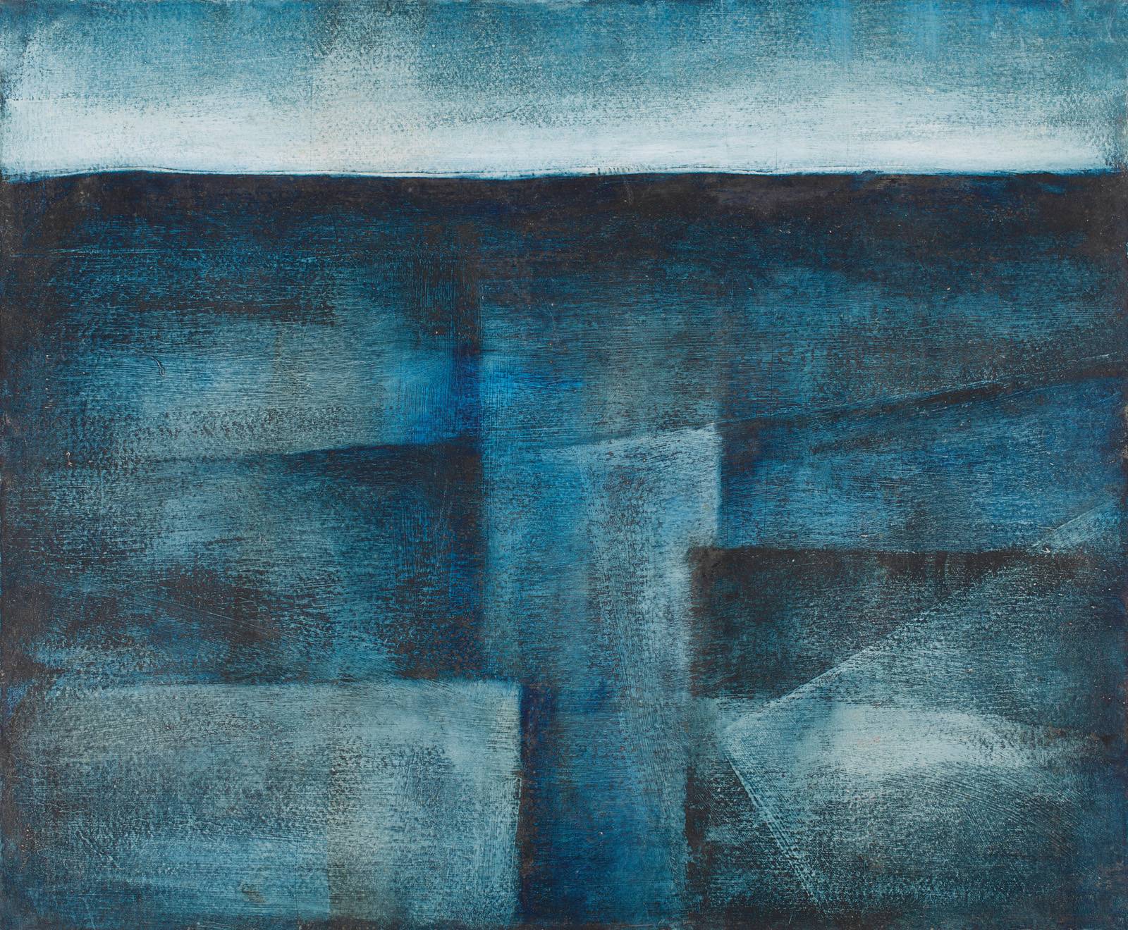 Krajina – Zrcadla, 1983, olej, lepenka,  45 x 65 cm