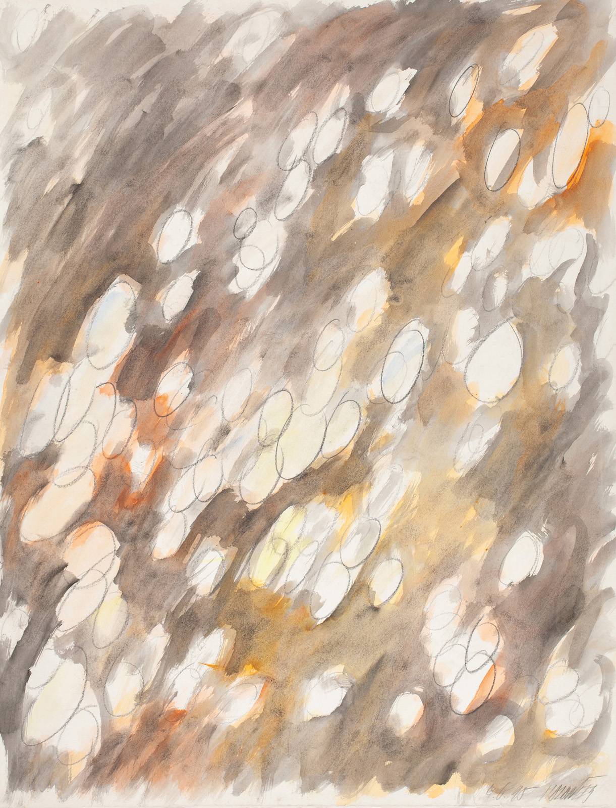 Z cyklu Světlo – Vistárie, 4. 6. 1995, tužka, akvarel, karton, 500 x 600 mm