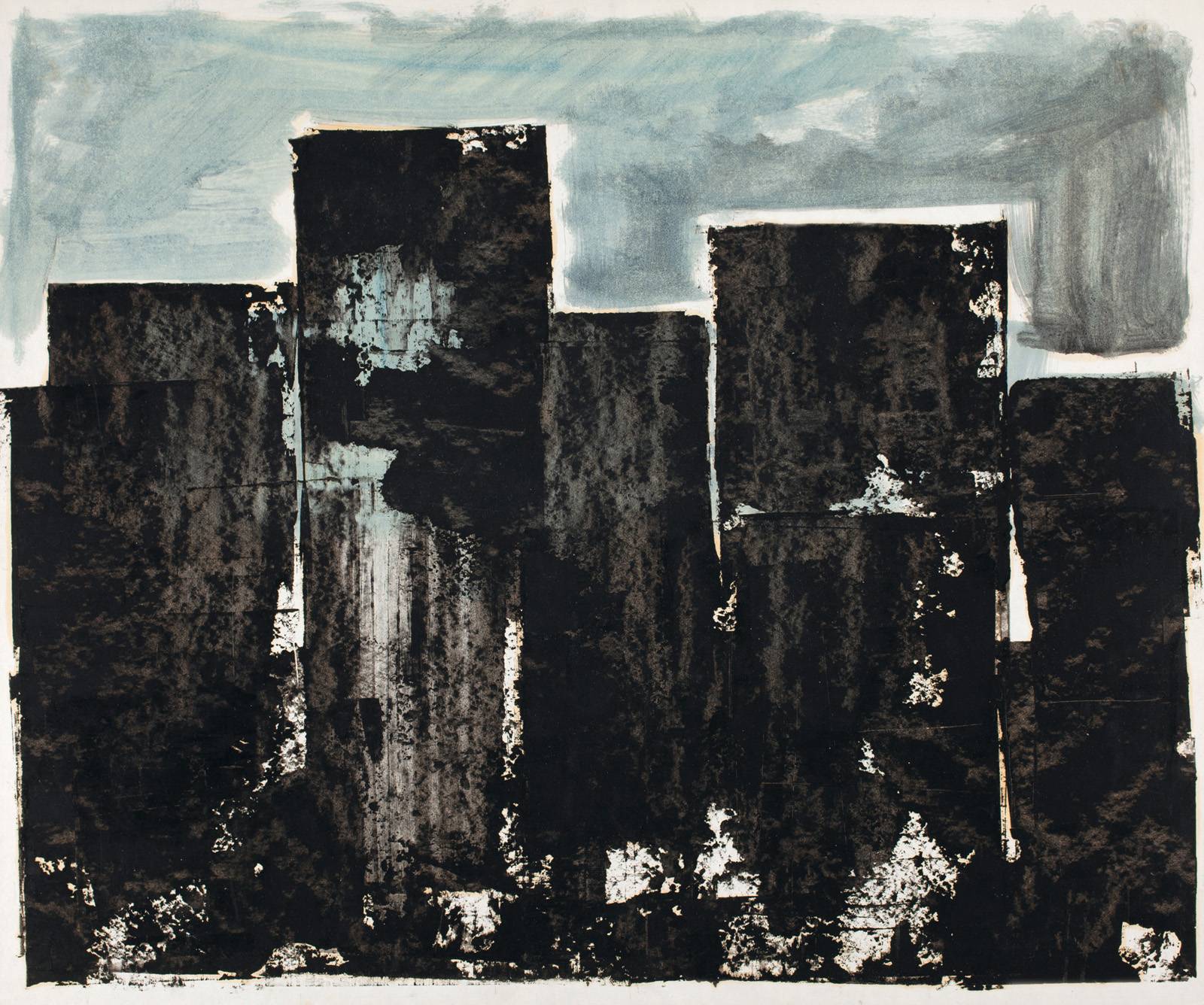 Z cyklu Město G, 1983, olej, karton, 400 x 500 mm