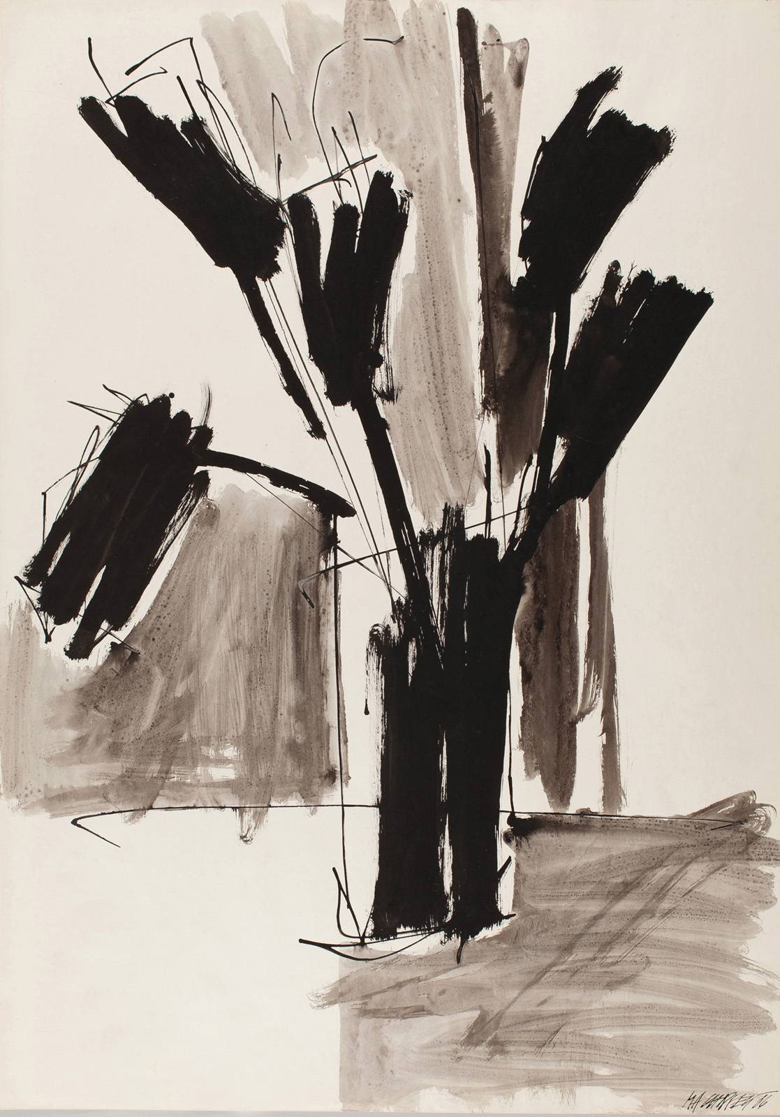 Tulipány, 1986, tužka, tuš–kontejner, karton, 841 x 594 mm