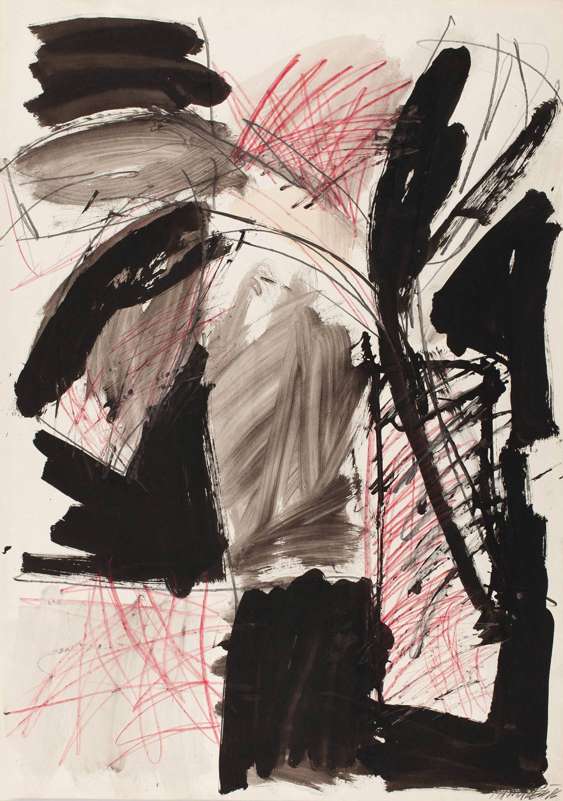 Tulipány, 1986,  tužka, tuš–kontejner, karton,  841 x 594 mm