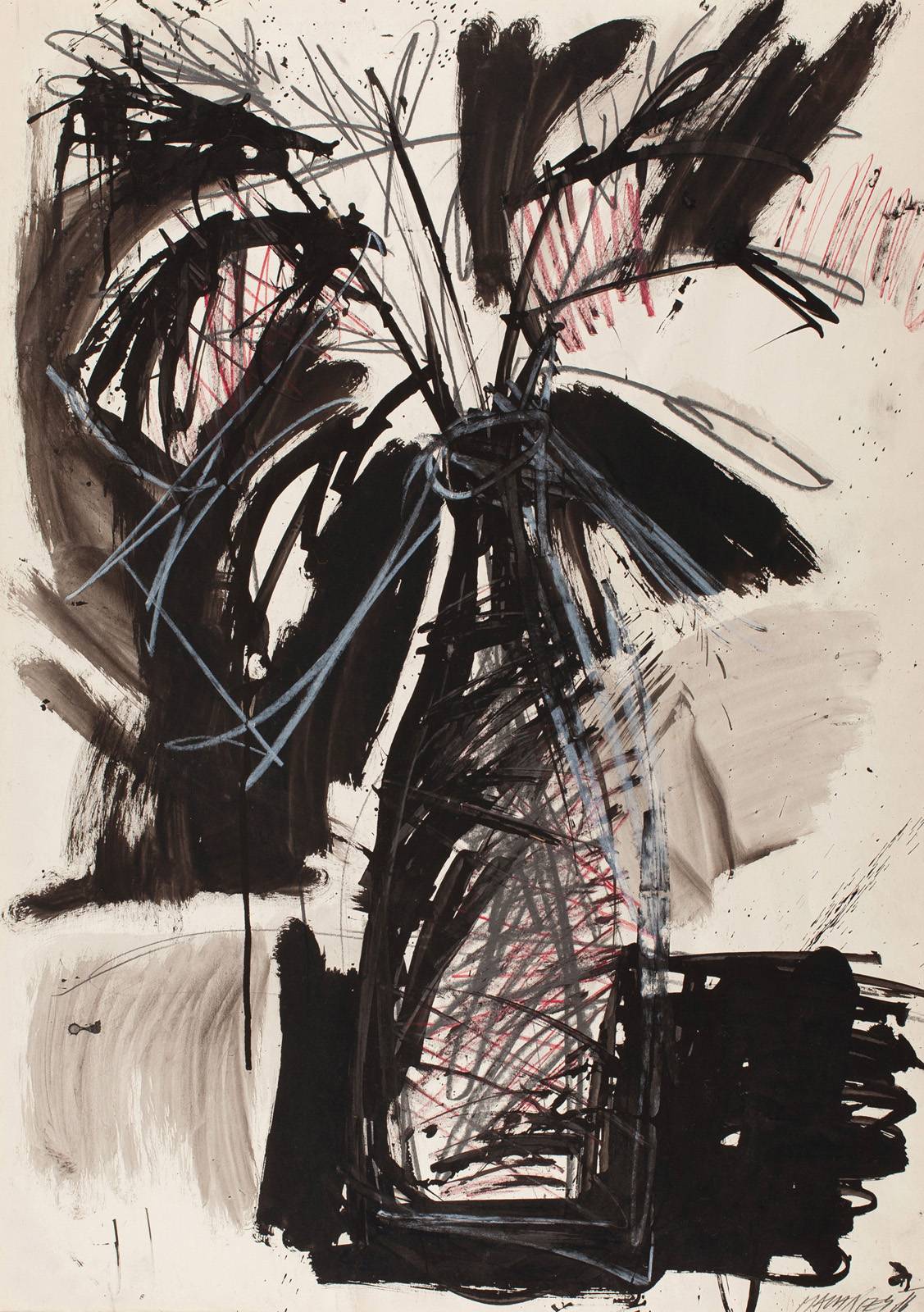 Tulipány, 1986,  tužka, tuš–kontejner, karton,  841 x 594 mm