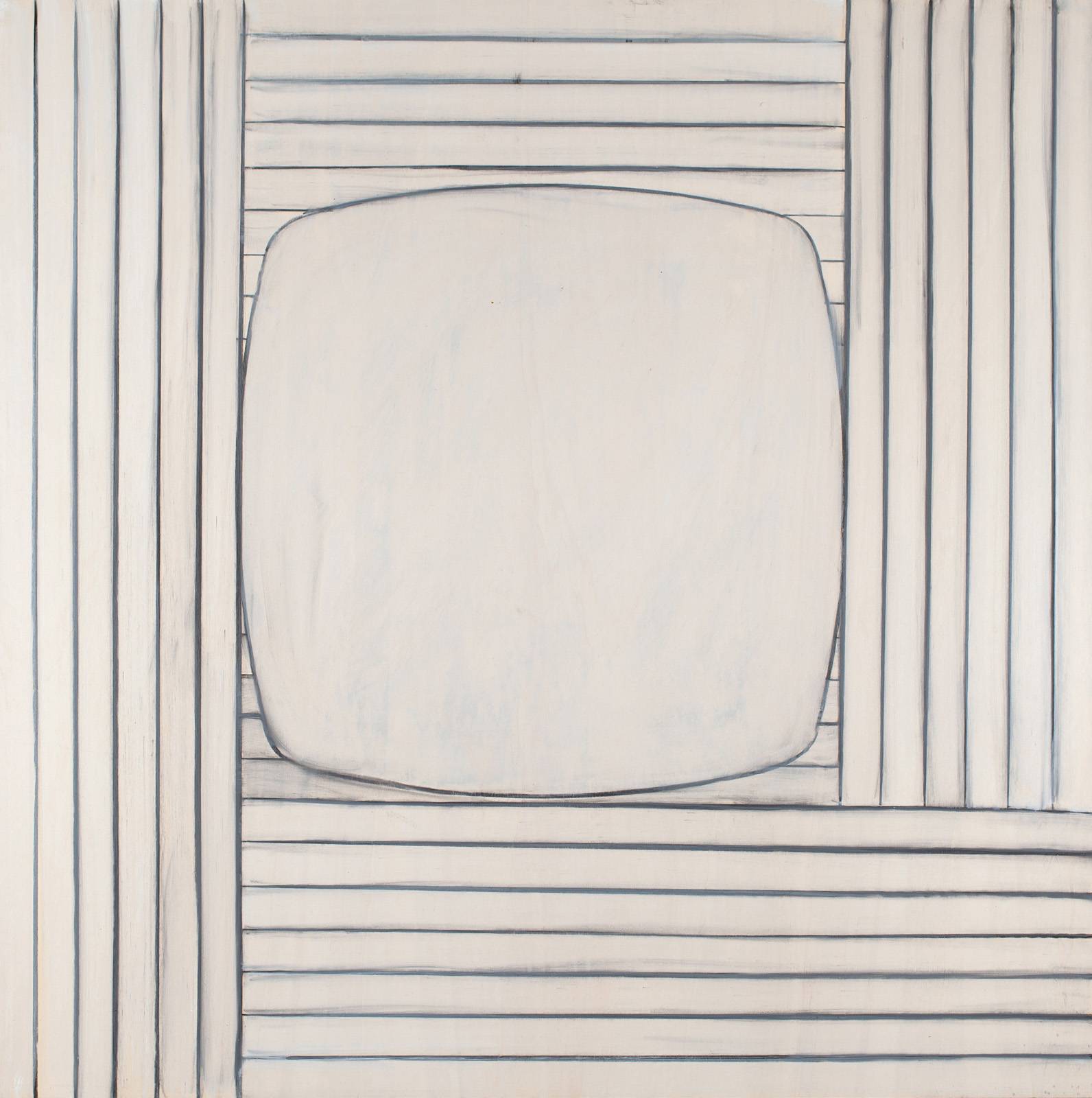 U stolu – Brusel, 2024, 120 x 120 cm