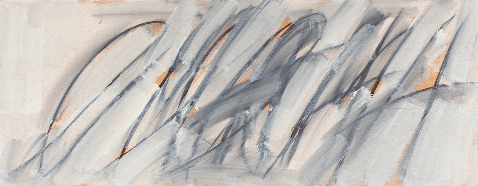 Slovo Ema, 2008, olej, mastný pastel, laťovka, 48 x 125 cm (3x)