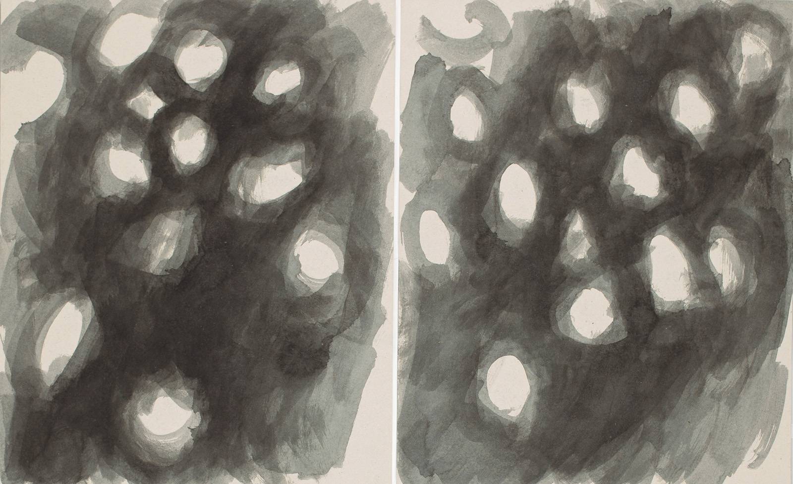 Z cyklu Světlo – Vistárie, 1995, duběnkový inkoust, tuš, karton, 500 x 400 mm